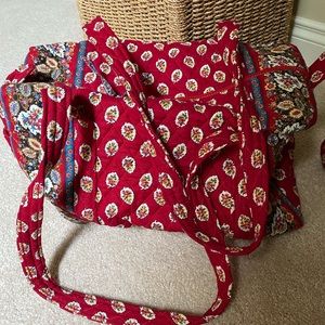 Vera Bradley Red Leaf Small Duffel Bag - EUC!